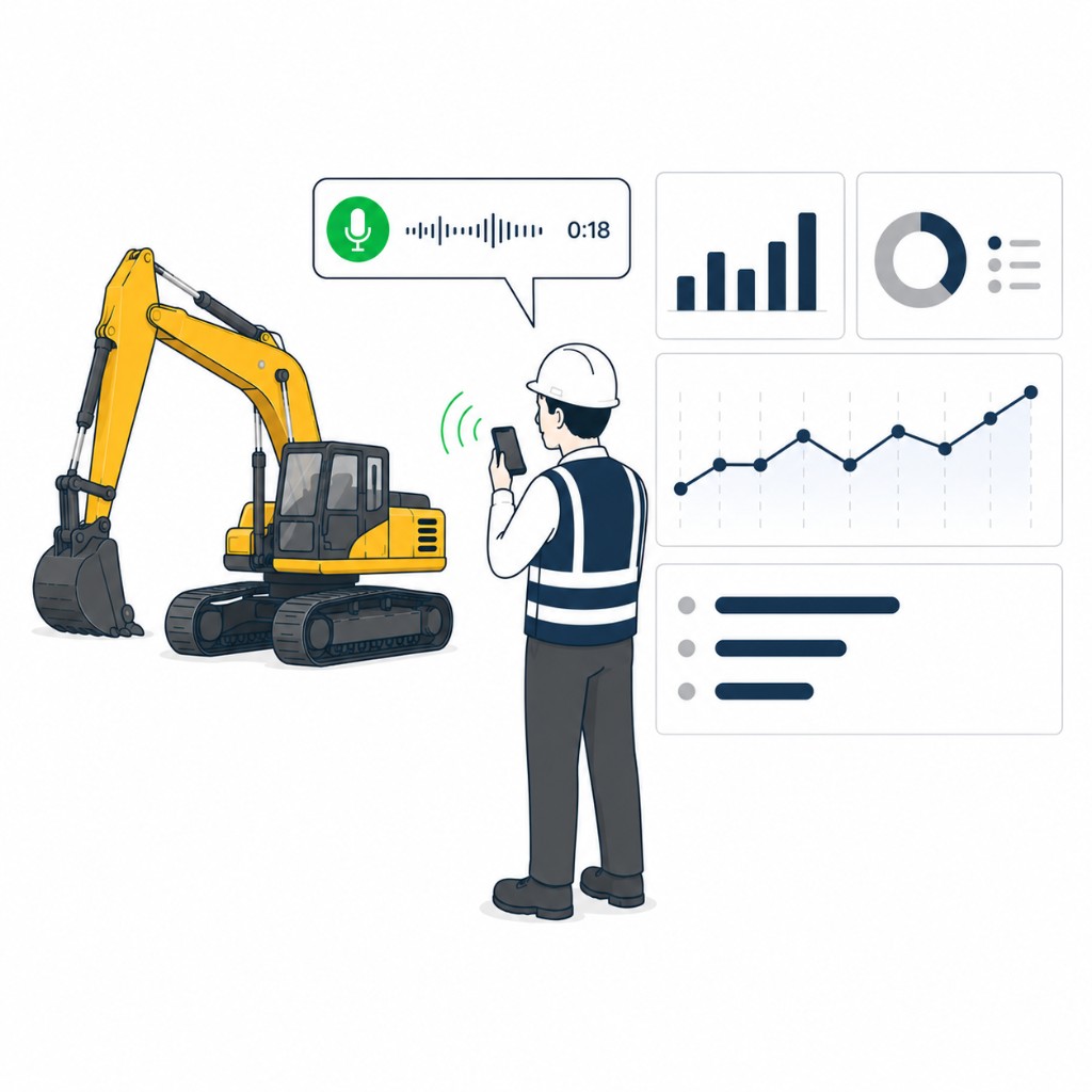 Operator sending a voice note and receiving dashboard insight