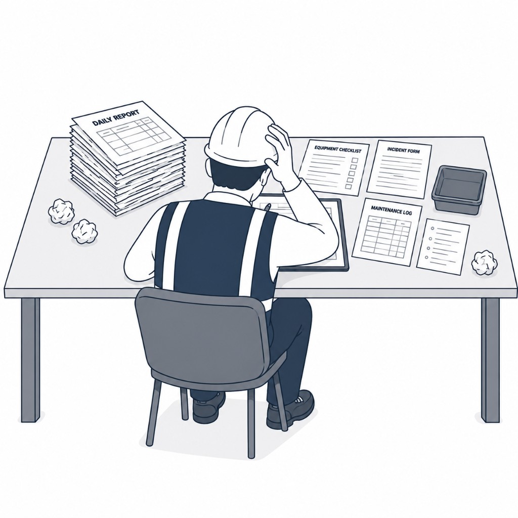 Operator overwhelmed by manual reporting paperwork
